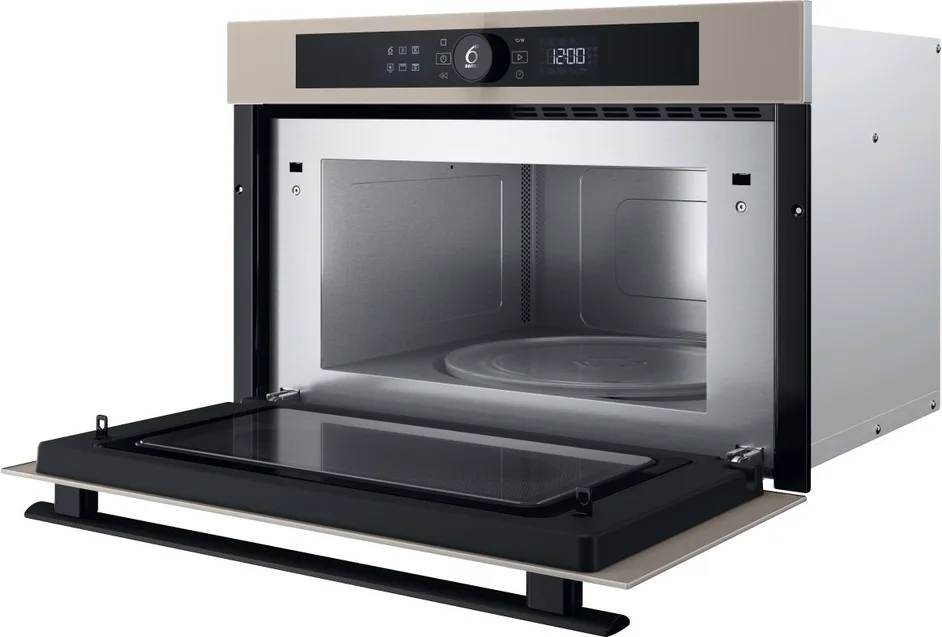 Мікрохвильова піч Whirlpool вбудована 31л електронне управління 1000Вт гриль для кухні мікрохвильовка бежевий