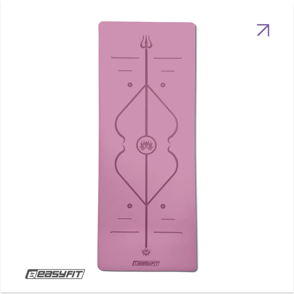 Килимок для йоги EasyFit каучук 5 мм 184х68 см Рожевий