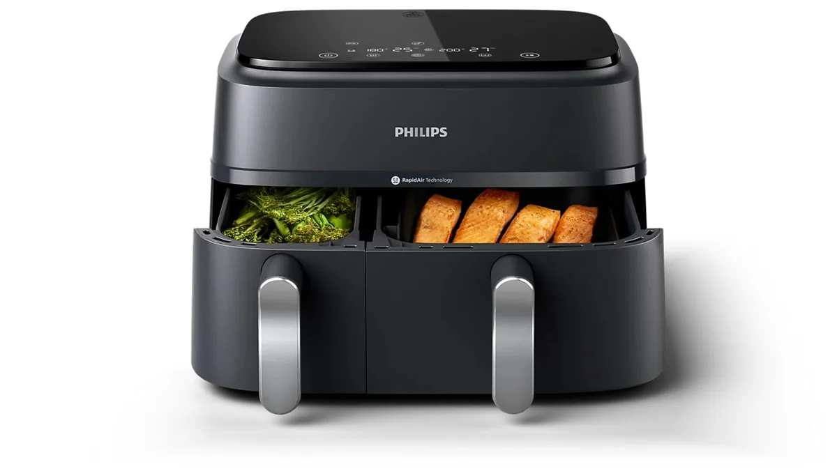 Мультипіч Philips Ovi Dual Series 3000, 2750 Вт, чаша 6+3 л, сенсорне управління, 2 контейнери, 8 автоматичних програм, пластик.