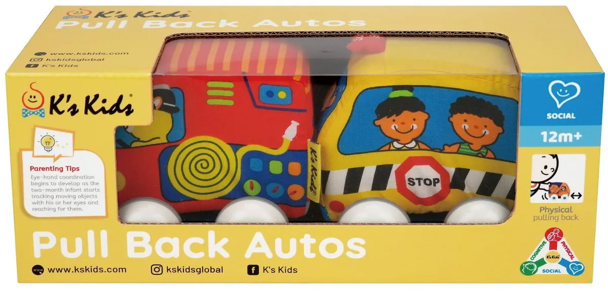 Игрушка Ks Kids Машинки Pull-back 10,5х9,5х10,5 см Пластик Текстиль