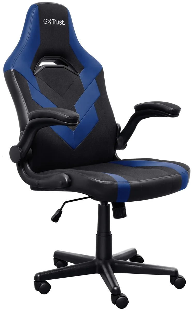 Крісло Trust GXT703B Riye, ПУ шкіра, Foldable Armrests, синій