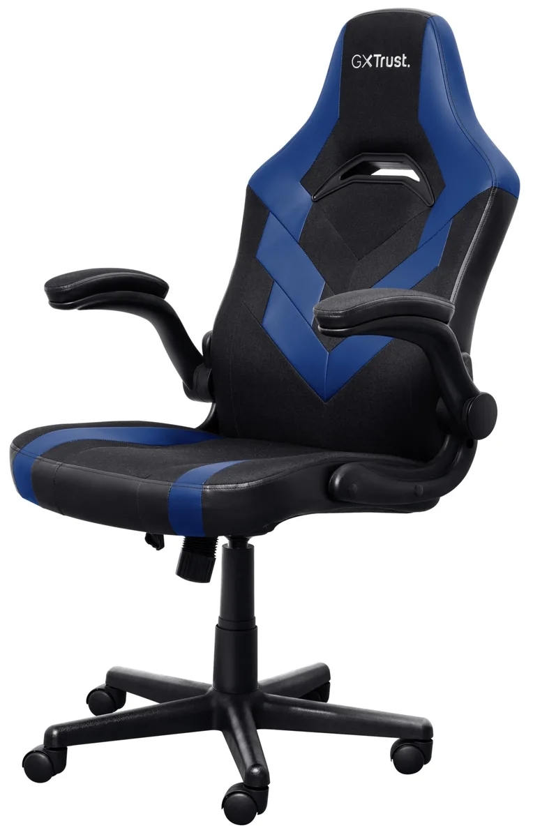 Крісло Trust GXT703B Riye, ПУ шкіра, Foldable Armrests, синій