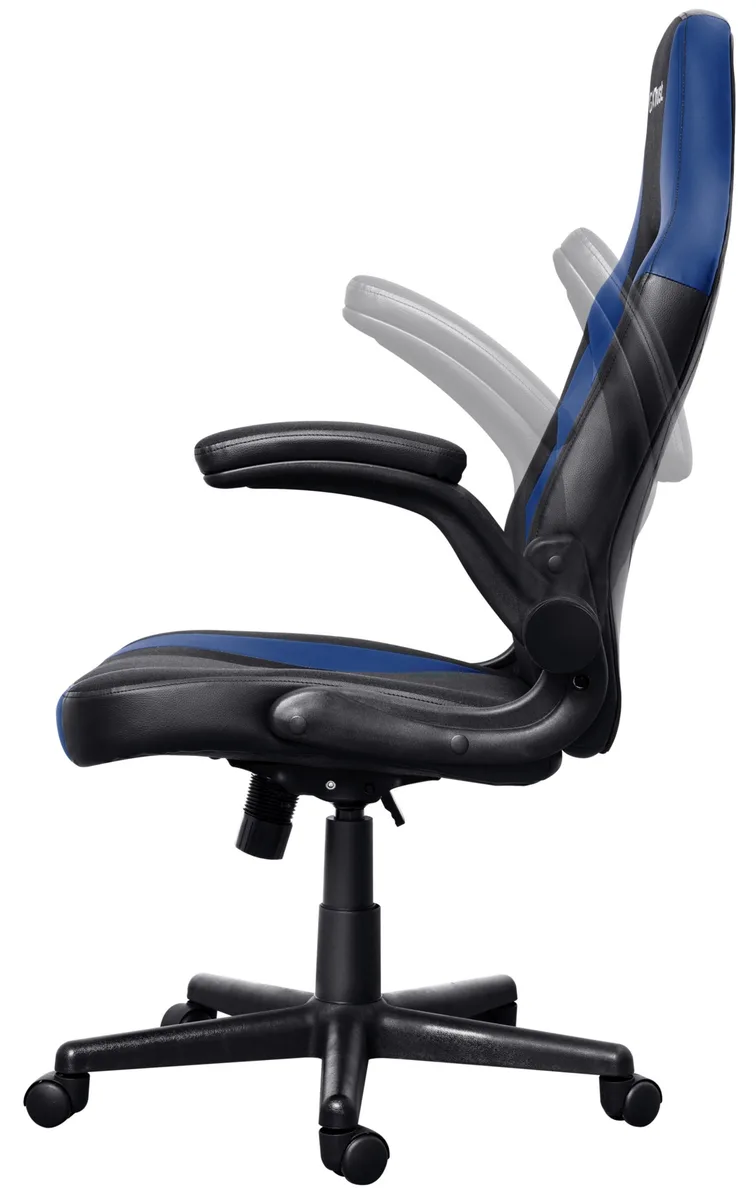 Крісло Trust GXT703B Riye, ПУ шкіра, Foldable Armrests, синій