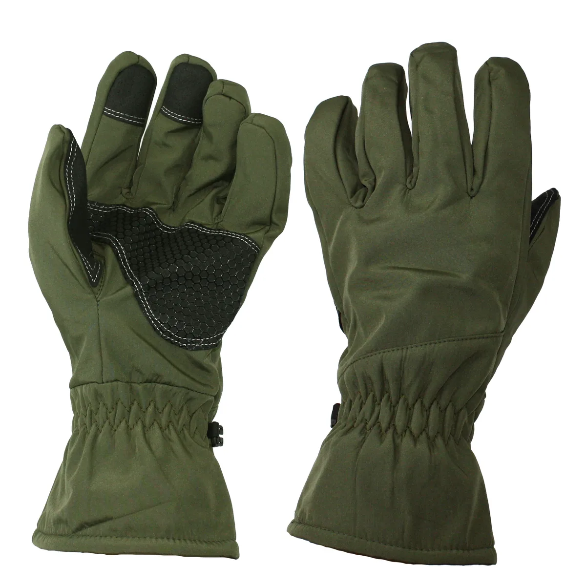 Рукавиці зимові UAD SoftShell XL Олива 3 шари сенсорні