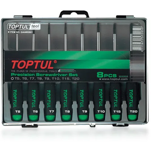 Набір прецизійних викруток Toptul 8ед Torx T5-T20 Многокомпонентний