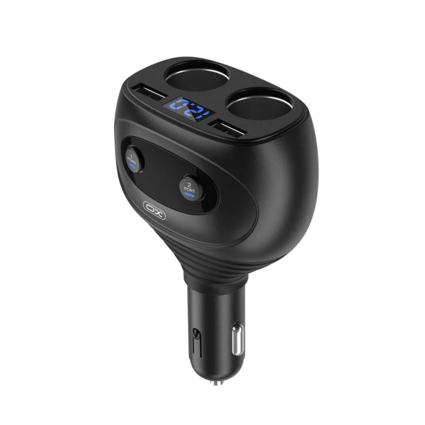 Автомобільний зарядний пристрій XO пластик 2USB 6A чорний