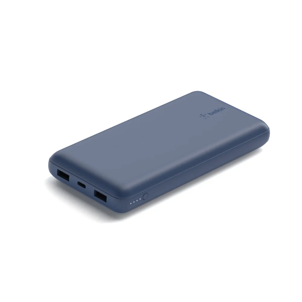 Акумулятор портативний літій-іонний Power Bank Belkin 20000мА·год, 15Вт, 2хUSB-A/USB-C, блакитний
