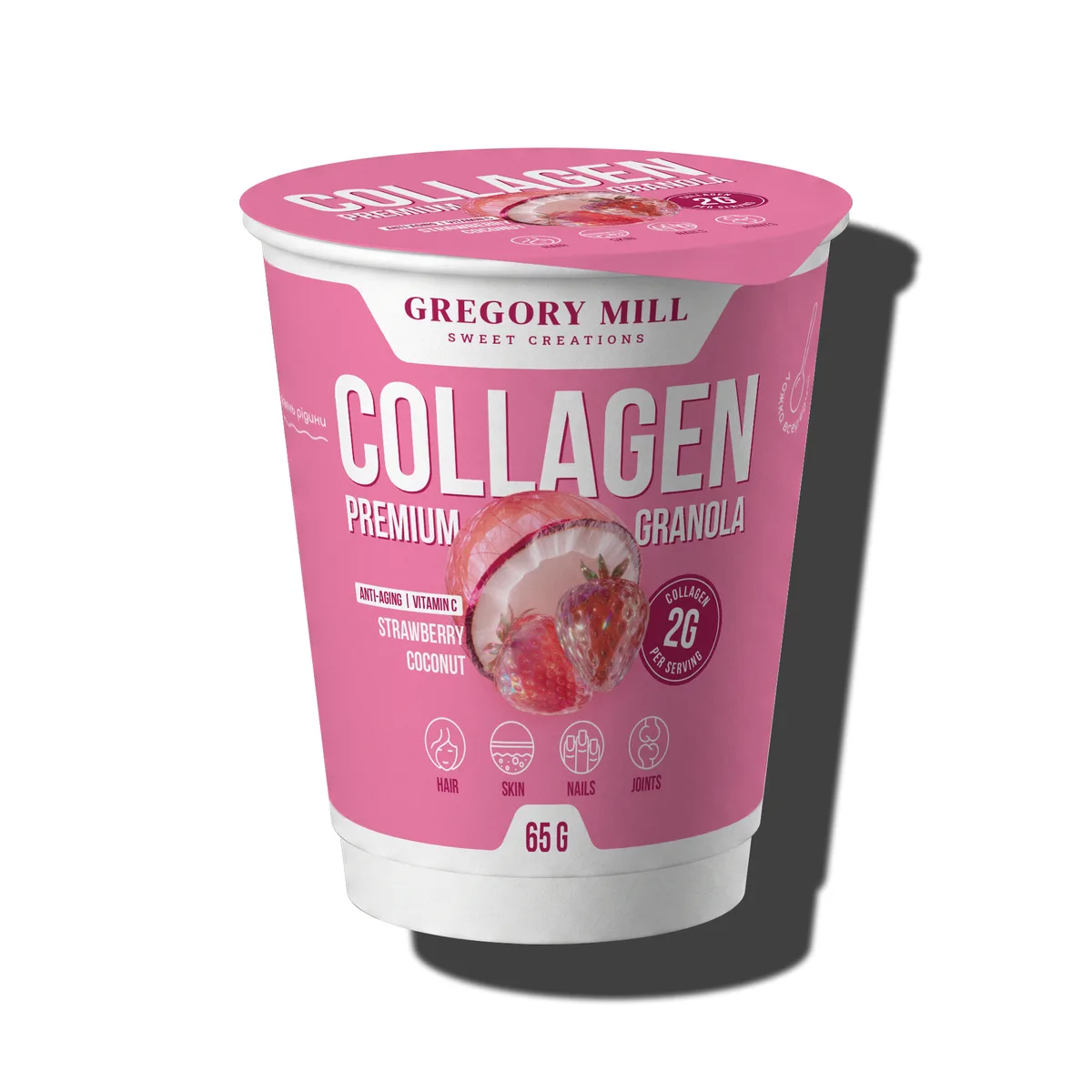 Набір 2Go Колагенова гранола Полуниця Кокос Gregory Mill Premium Granola (6 × 65 г), 390 г