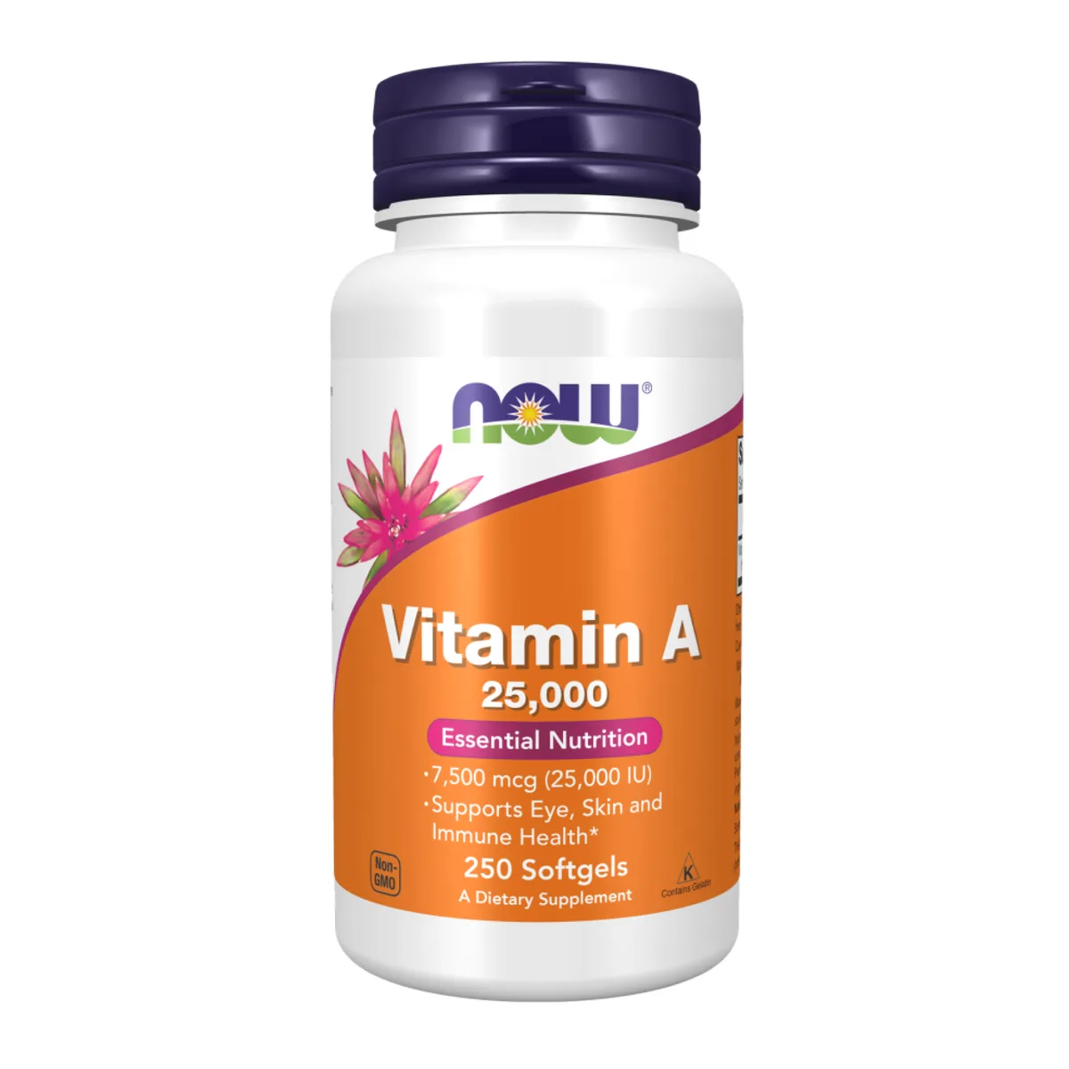 Now Foods Витамин A 25000 IU желатиновые капсулы 250 штук