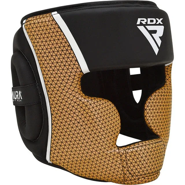 Боксерський шолом RDX PU-шкіра S Золотистий