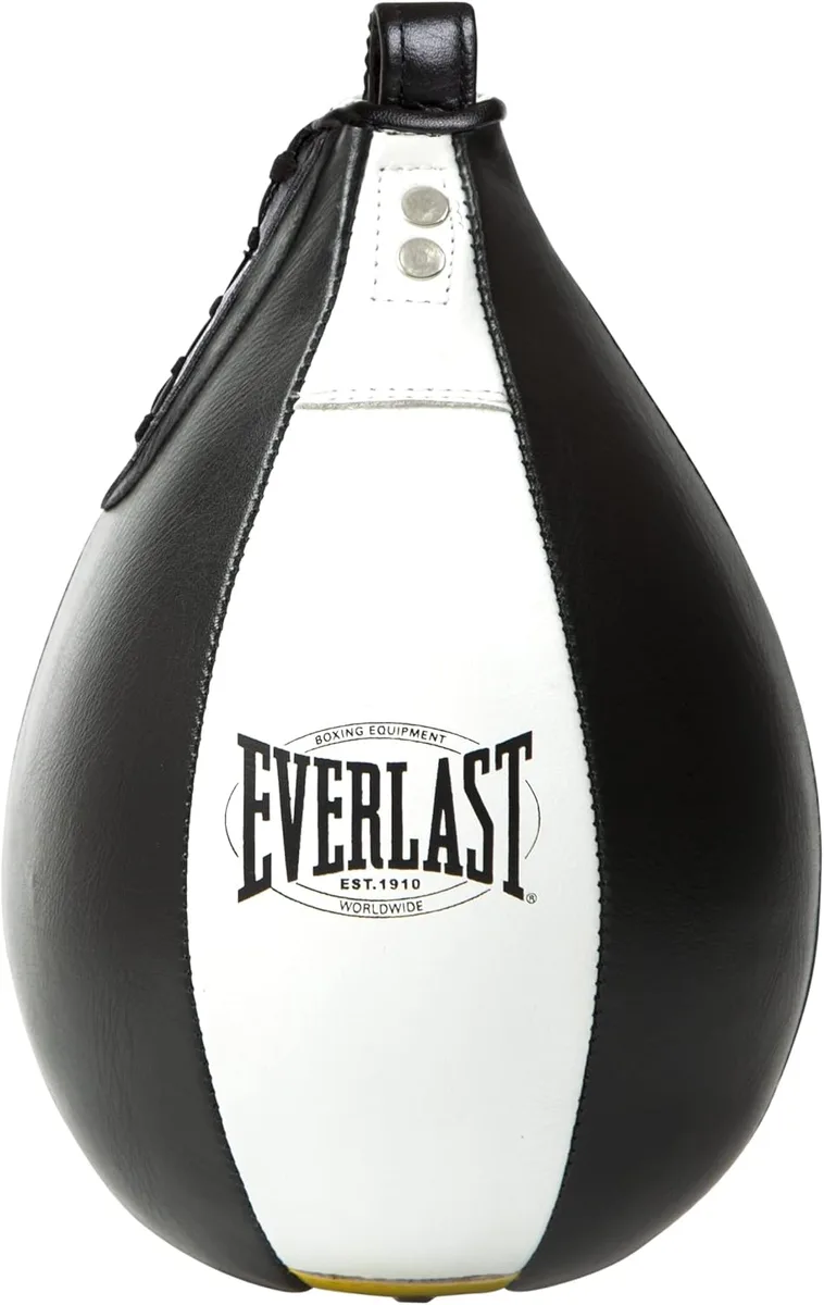 Боксерська груша Everlast шкіра 22,5х15 см чорна біла