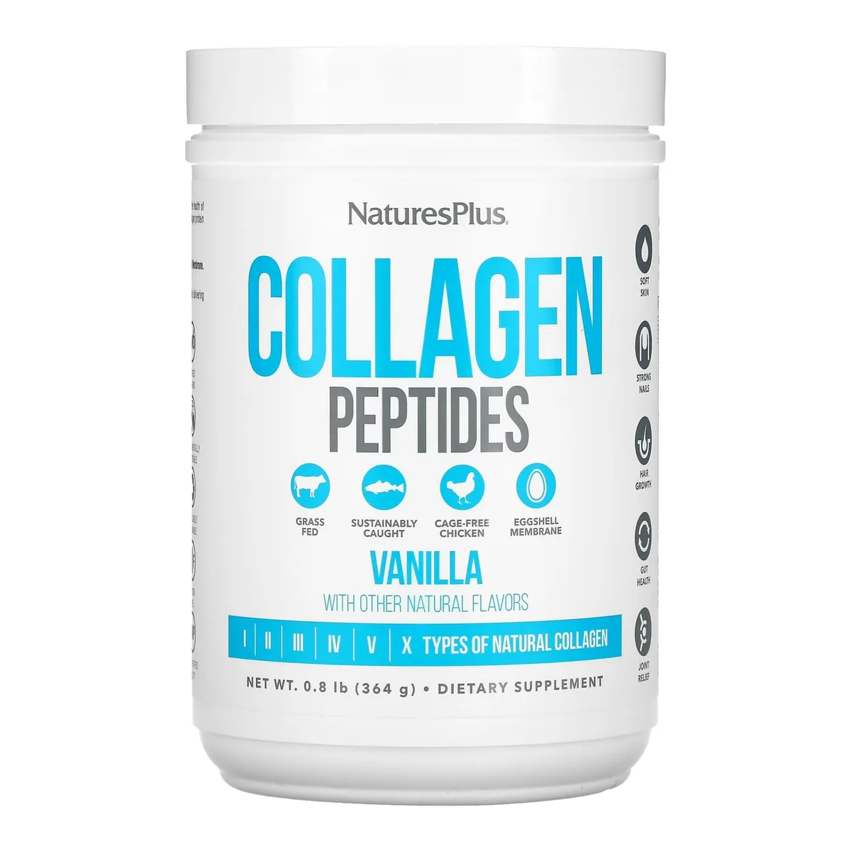 Collagen Peptides Nature's Plus Пептиды коллагена 364 г Ваниль