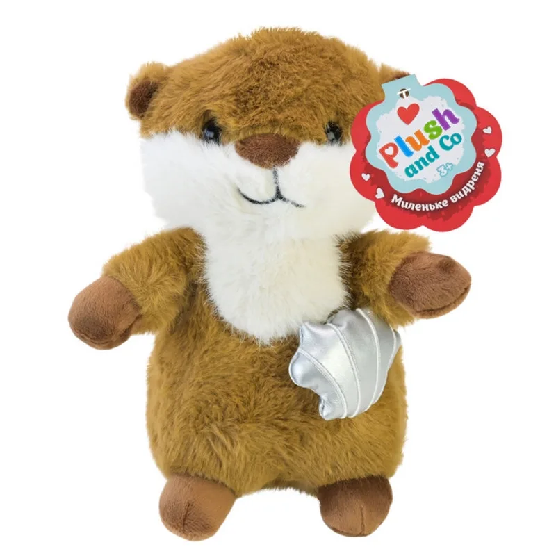 М'яка іграшка Видреня Plush and Co Плюш 15х20х22 см Сірий