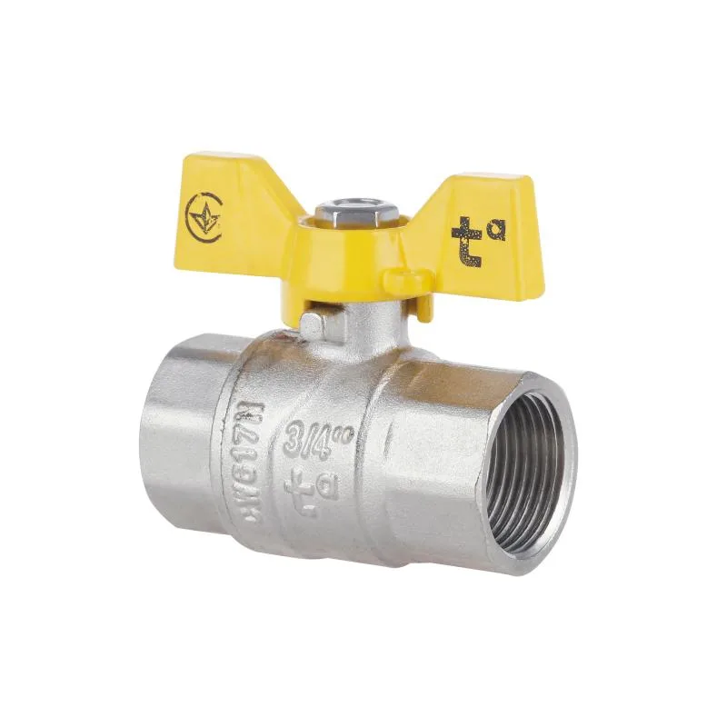 Кран кульовий 3/4" ВР для газу метелик латунний Thermo Alliance Forte
