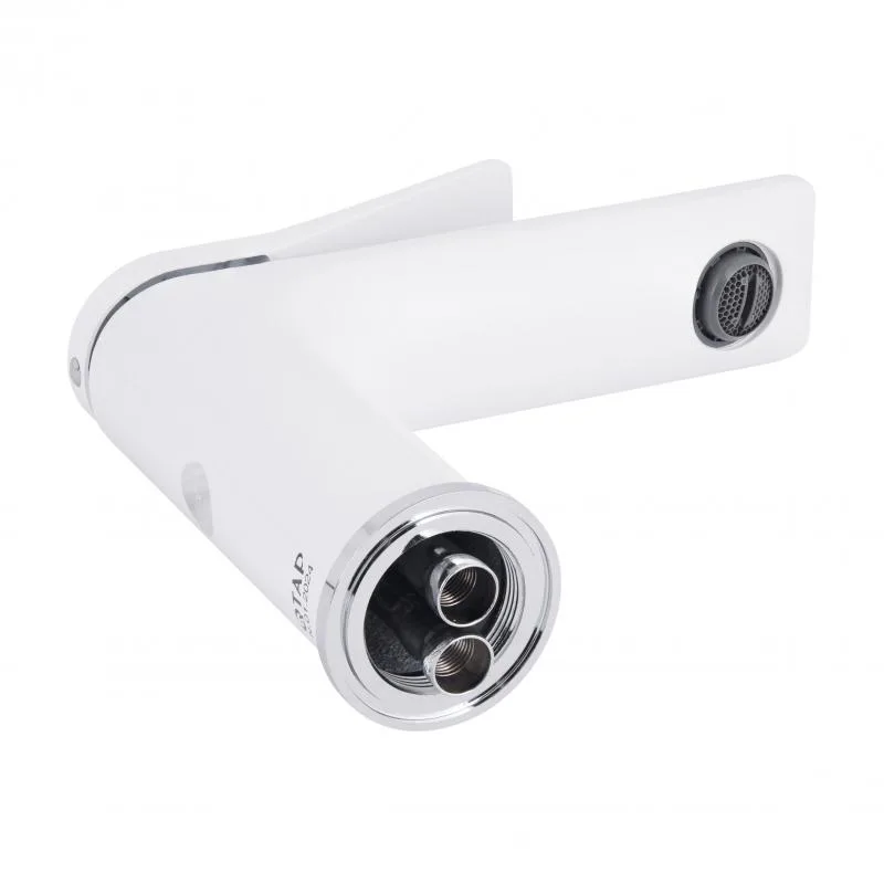 Змішувач для раковини Qtap Presto 270 гнучкий підвід латунь 50х121х155 мм Хром/Білий