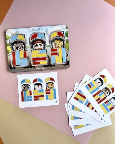 Пазл-сортер Ubee Коляски двухслойный деревянный для детей 2-5 лет