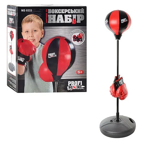 Детский боксерский набор на стойке с перчатками 49х41х14 см нетоксичный красный