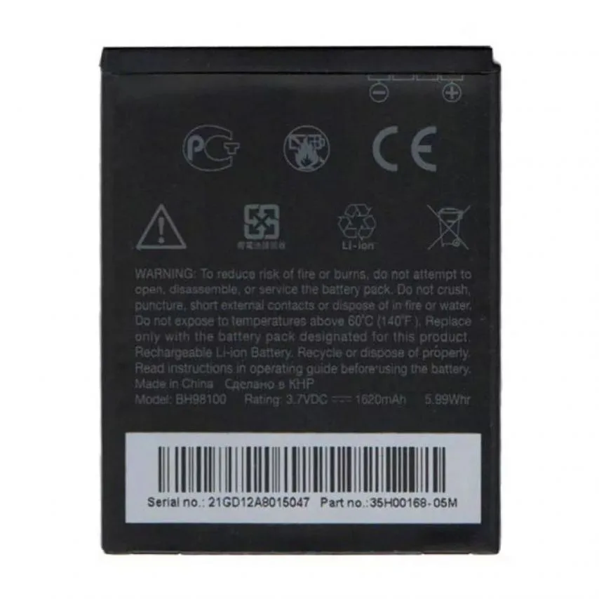 Акумулятор HTC 1620mAh High Copy для телефонів 3,7V 5,99W