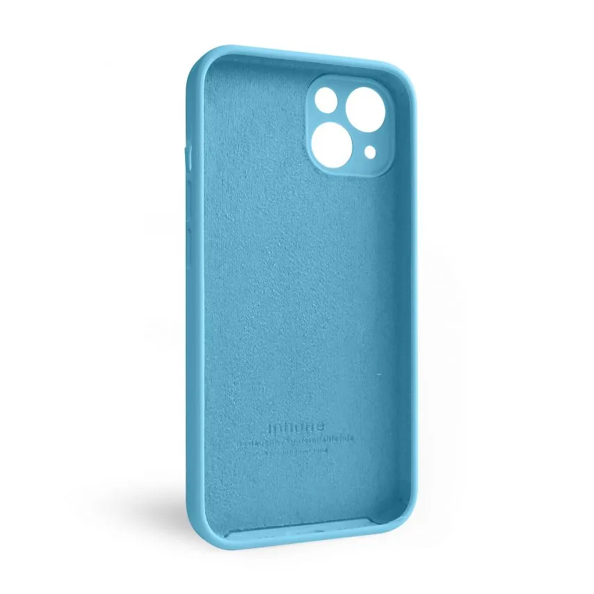 Чохол силіконовий для Apple iPhone 13  блакитний закритий низ закрита камера