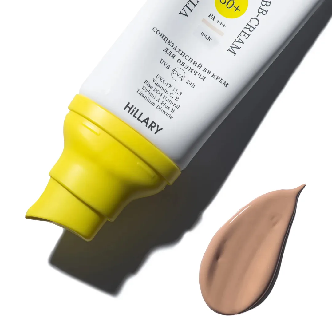 Сонцезахисний BB-крем для обличчя SPF30+ Nude HiLLARY VitaSun Tone-Up BB-Cream All Day Protect SPF30+, 40 мл