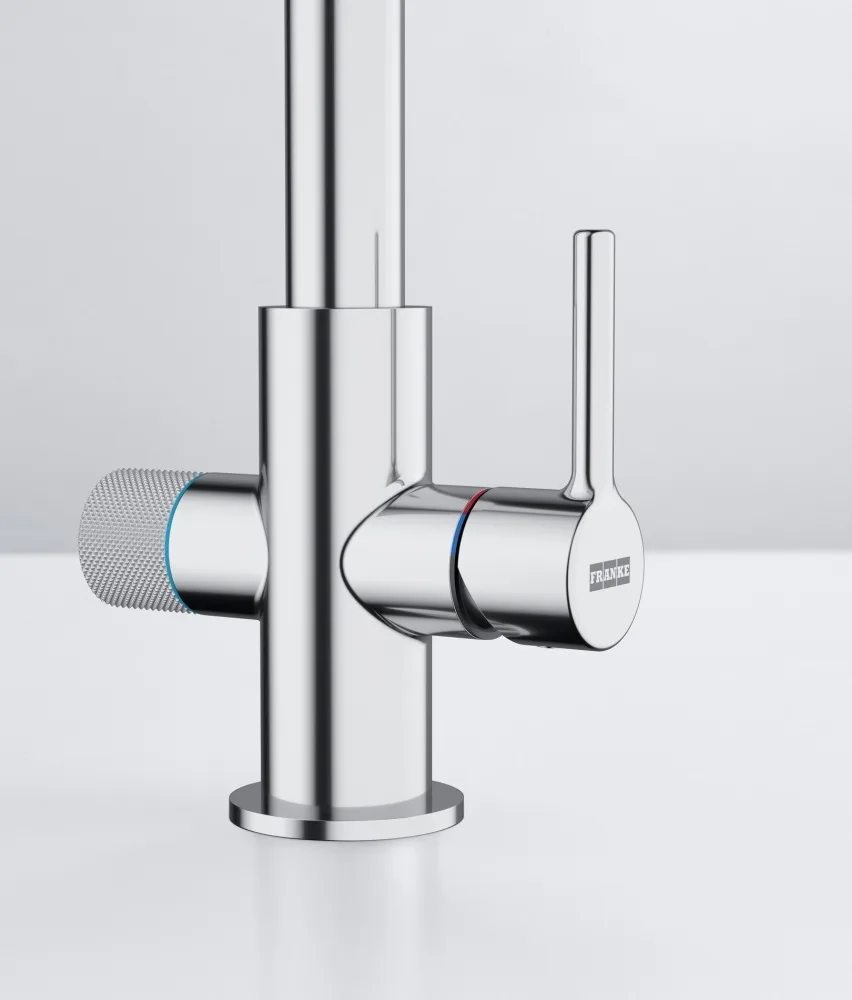 Кухонный смеситель Franke Lina J Clear Water 20, высота излива - 216 мм, вращающийся, с двойным фильтром, хромированное покрытие