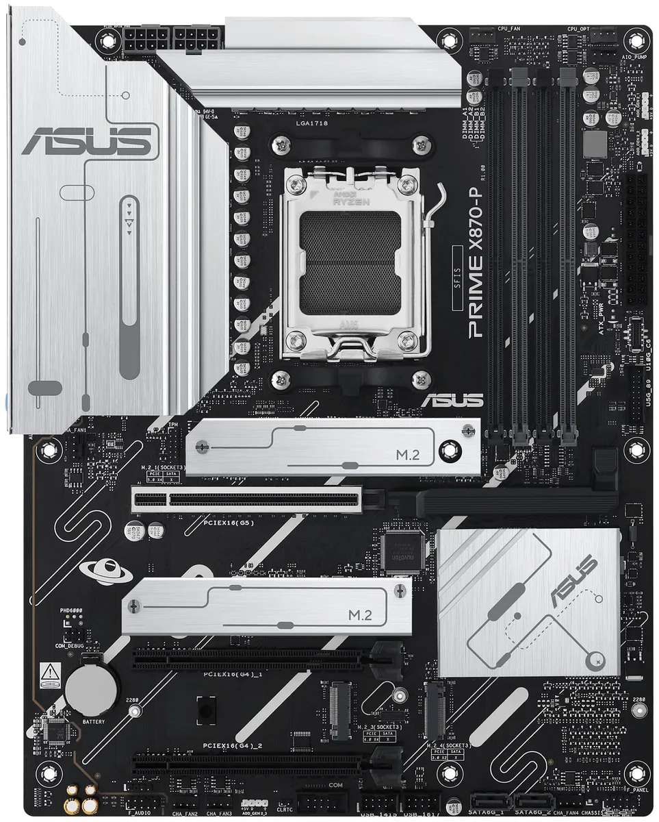 Материнская плата ASUS PRIME X870-P sAM5 X870 4xDDR5 M.2 HDMI ATX