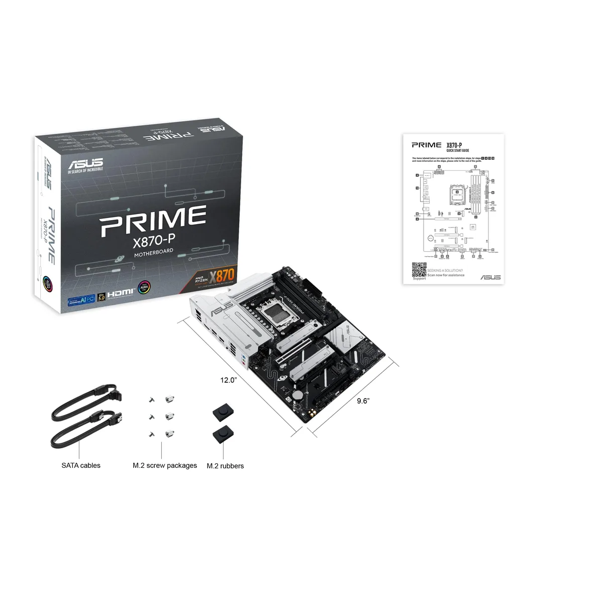 Материнская плата ASUS PRIME X870-P sAM5 X870 4xDDR5 M.2 HDMI ATX