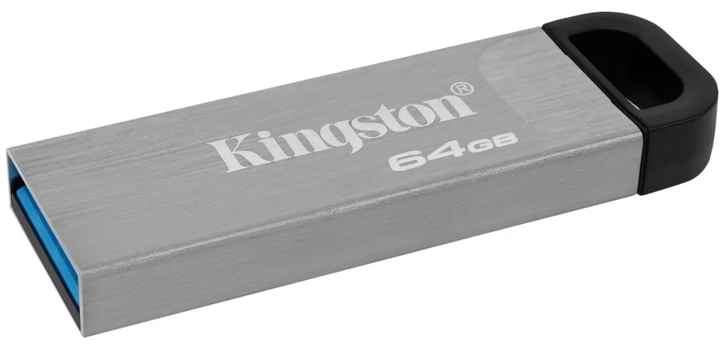 Флеш накопичувач Kingston металевий 64 ГБ USB 3.2 сріблястий