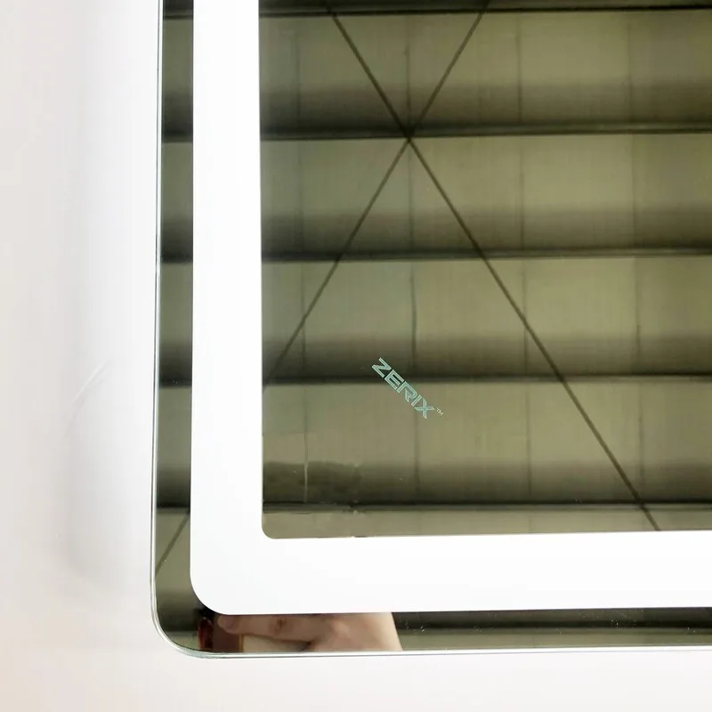 Дзеркало настінне ZERIX MIRRA MR05 LED Touch 80х60 см Безмідне скло Біле