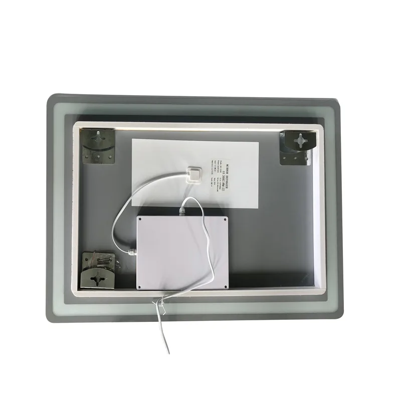 Дзеркало настінне ZERIX MIRRA MR05 LED Touch 80х60 см Безмідне скло Біле