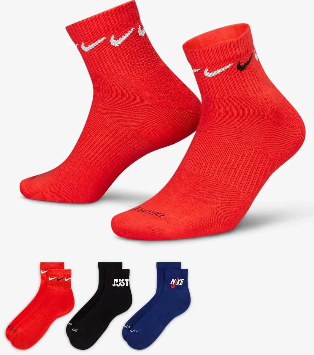 Шкарпетки NIKE бавовна 42-46 чорний синій червоний