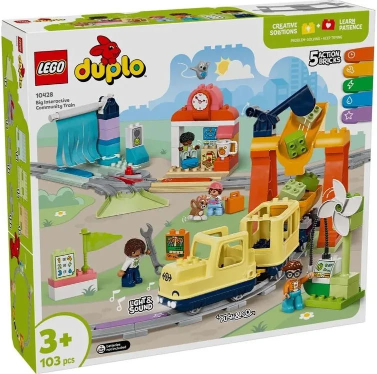 Конструктор LEGO DUPLO Town Потяг інтерактивний пластик 4 фігурки 5 кубиків