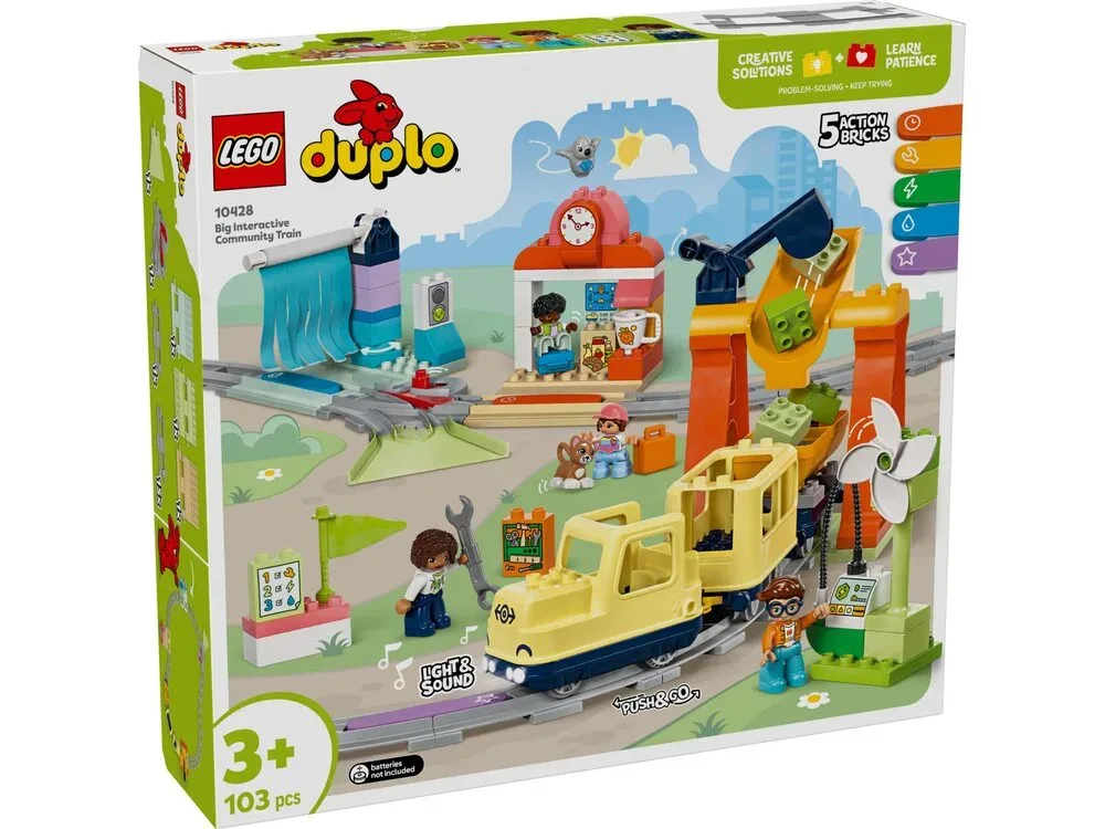 Конструктор LEGO DUPLO Town Потяг інтерактивний пластик 4 фігурки 5 кубиків