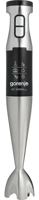 Занурювальний блендер Gorenje метал 1000 Вт 4 швидкості з подрібнювачем і вінчиком