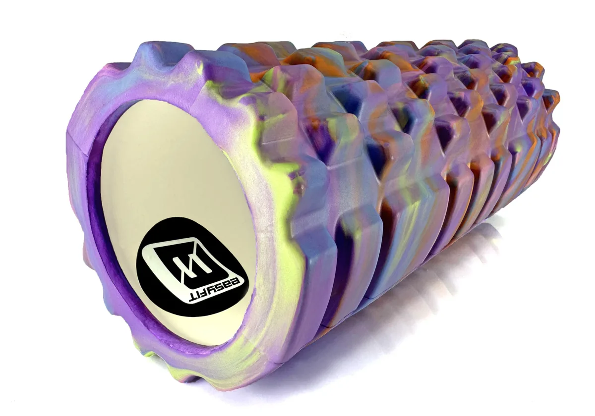 Масажний ролик EasyFit EVA 33 см Фіолетовий 3D поверхня