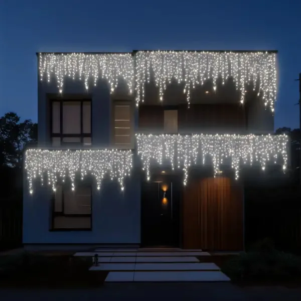 Вулична гірлянда Бахрома 20 м 335 LED Білий провід Білий