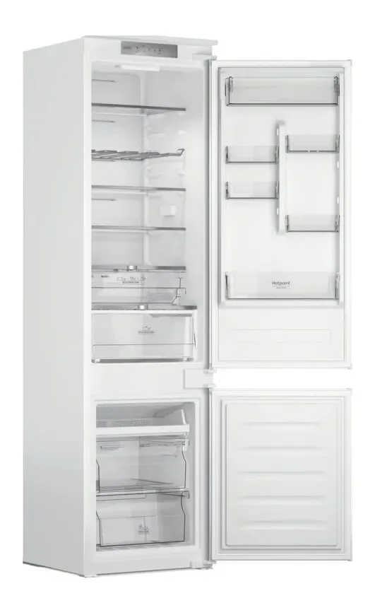 Вбудований холодильник Hotpoint з нижнім морозильником, 193,5x54x54 см, об'єм холодильної камери - 212 л, об'єм морозильної камери