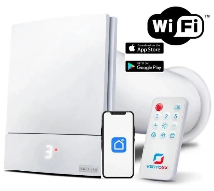 Рекуператор Ventoxx Harmony Smart 0,75 м з дистанційним керуванням Wi-Fi, LED-індикацією та пластиковою решіткою.