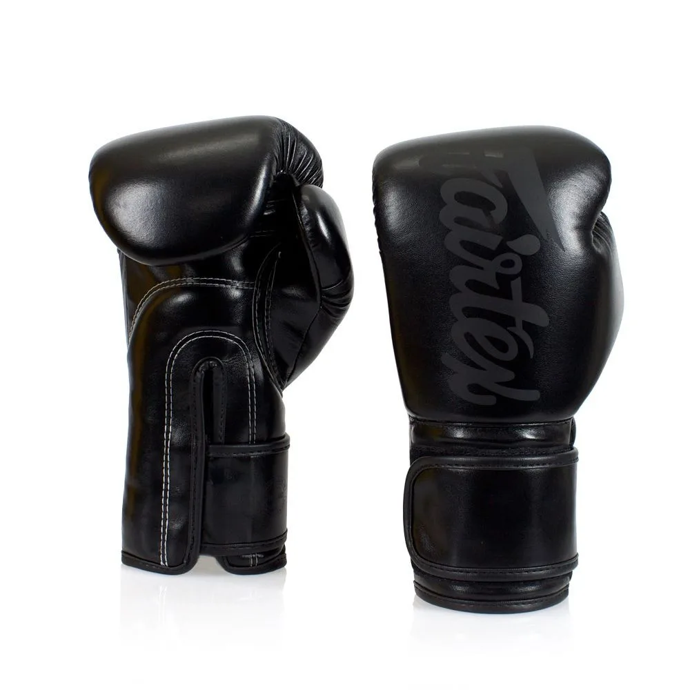 Боксерські рукавиці Fairtex штучна шкіра 12 унцій чорні
