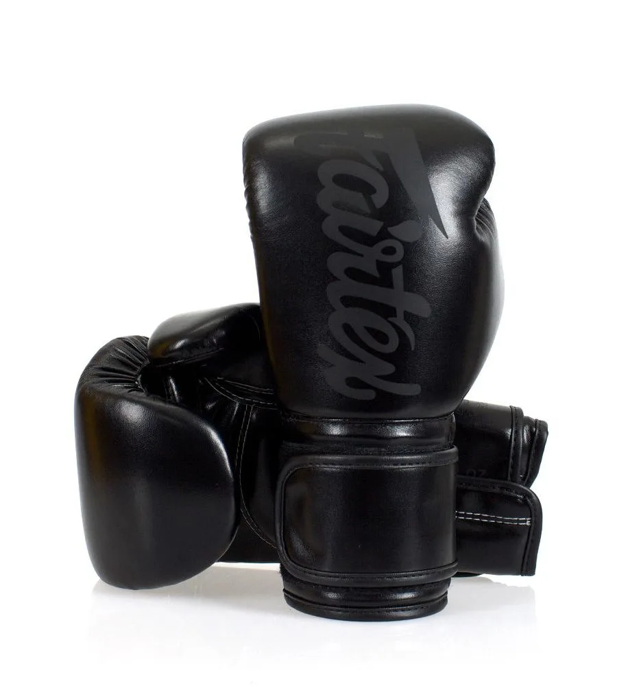 Боксерські рукавиці Fairtex штучна шкіра 12 унцій чорні
