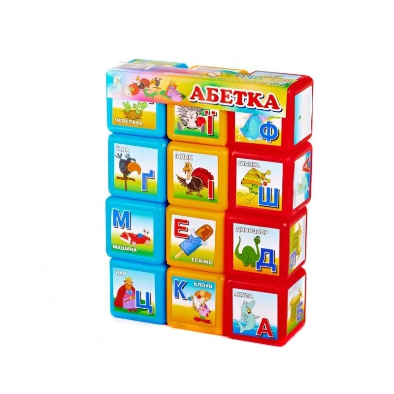 Детские развивающие кубики Mtoys пластик 12 шт многоцветные