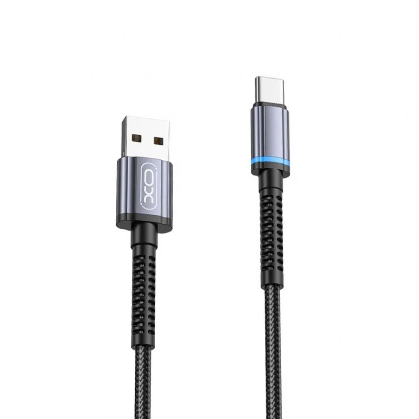 Кабель USB Type-C 1м тканинний чорний XO 2,4A