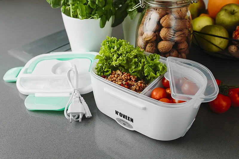 Ланч-бокс з підігрівом Noveen 1,1 л BPA free рожевий 220 В