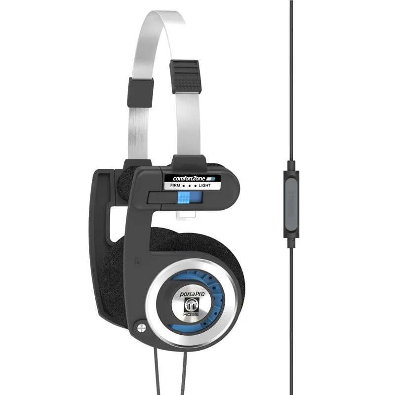 Наушники On-Ear Koss Porta Pro, 3.5 mini-jack, 1.2м, Mic, Черный