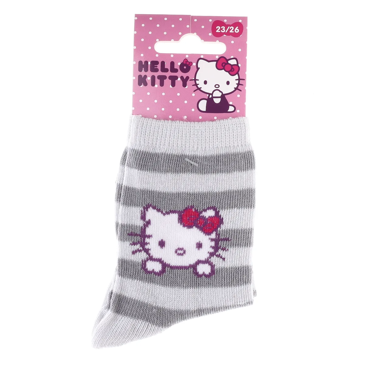 Шкарпетки Hello Kitty 56% бавовна розмір 19-22 сірі