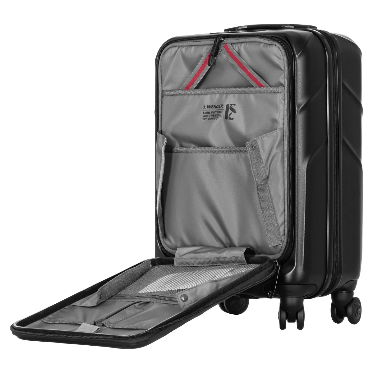 Валіза Wenger Amplix Hardside Carry-On, мала, з відсіком для н/б 16", полікарбонат, TSA, 4 колеса, розширення, USB, чорний