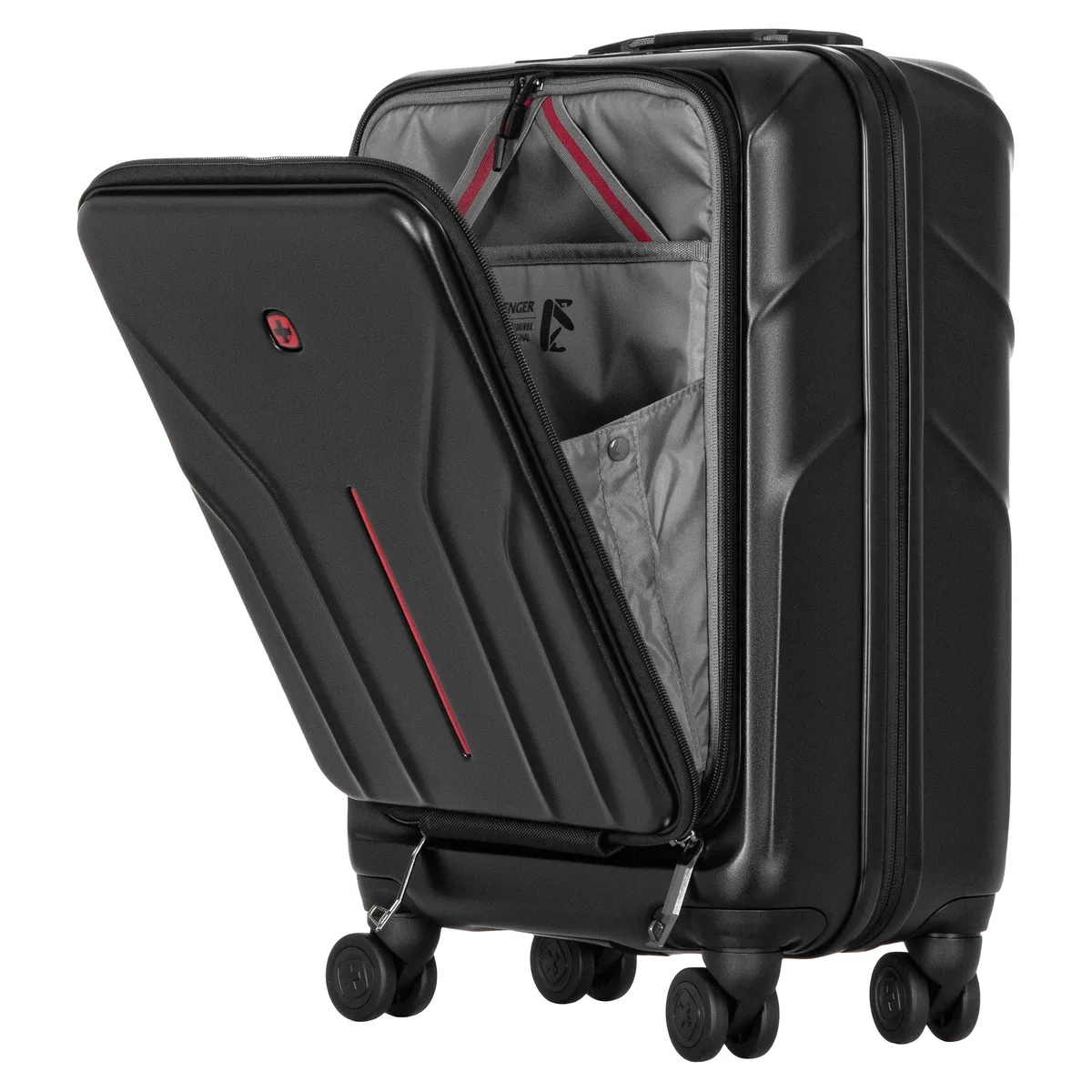Валіза Wenger Amplix Hardside Carry-On, мала, з відсіком для н/б 16", полікарбонат, TSA, 4 колеса, розширення, USB, чорний