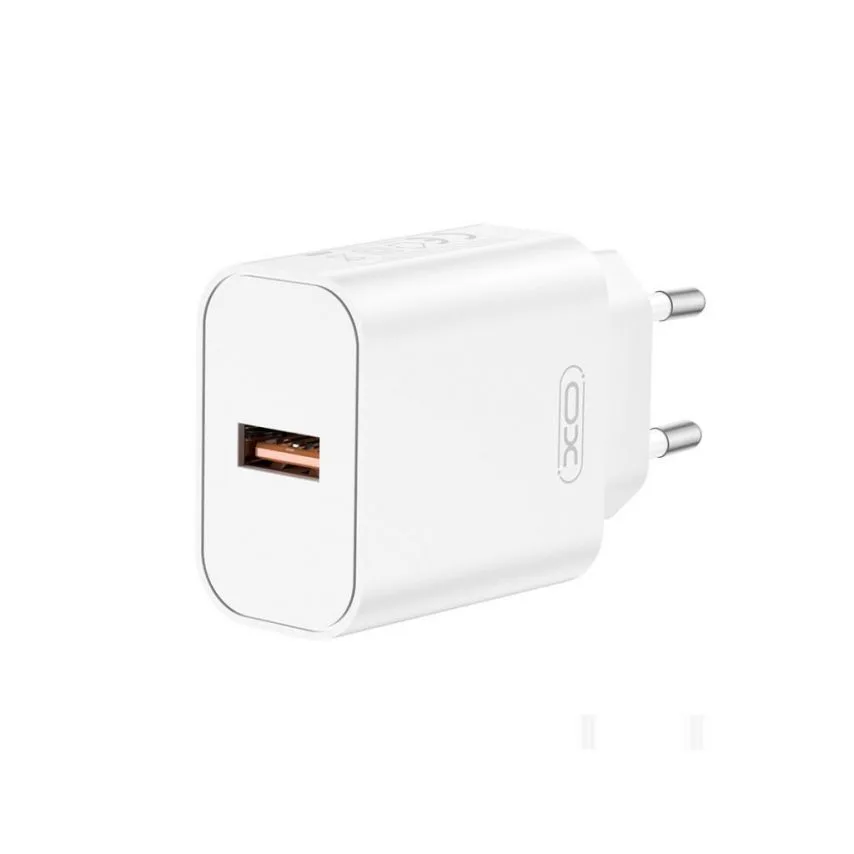 Зарядний пристрій XO 18W USB 3A Quick Charge Білий