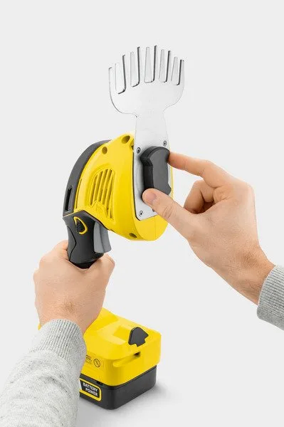 Акумуляторні ножиці для трави Kärcher GSH 18-20, 18В + насадка для кущорізу 20 см, крок різу 10 мм, вага 1.15 кг без акумулятора.