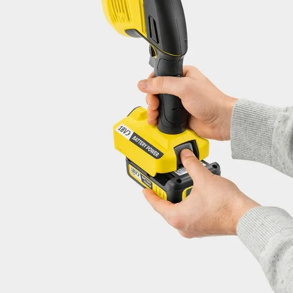 Акумуляторні ножиці для трави Kärcher GSH 18-20, 18В + насадка для кущорізу 20 см, крок різу 10 мм, вага 1.15 кг без акумулятора.